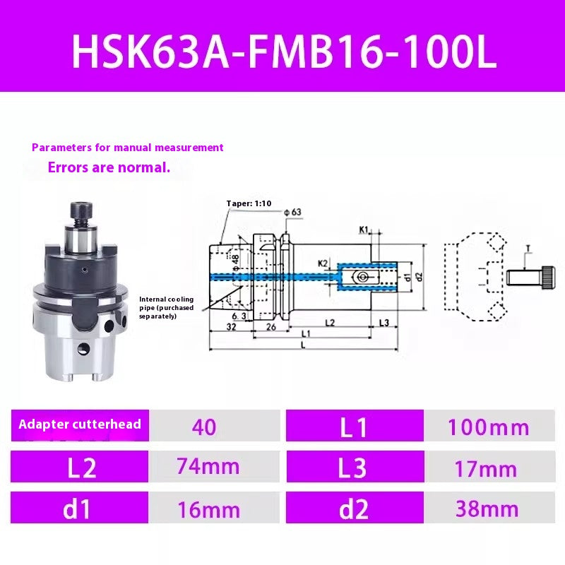 2101- HSK63A-FMB face mill shank face water 50A HSK63A-FMB22 27 3240 face mill shank Shandong Denso Pricision Tools Co.,Ltd.
